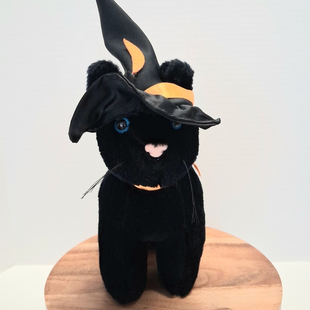 Vintage 1991 America Wego Small Black Cat 9 Inch Plush Stuffed Animal Model 8875